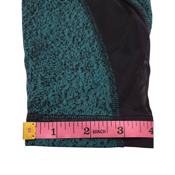 Lululemon Pants Womens 6 Green Black Patterned Athletic Zipper Pockets Running - Picture 8 of 9